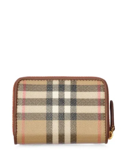 Burberry Check Coin Purse In Brown