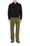 Burberry Mens Black Logo-embroidered Funnel-neck Cotton Sweatshirt In Green