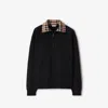 Burberry Mens Black Logo-embroidered Funnel-neck Cotton Sweatshirt In Black