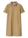 Burberry Cotton Polo-style Dress With Check Collar
