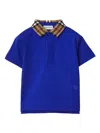 Burberry Blue Cotton Polo Shirt In Blue