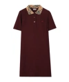 Burberry Dress Checked Collar Short Sleeves Design In Brown
