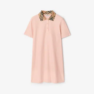 BURBERRY BURBERRY CHECK COLLAR COTTON POLO SHIRT DRESS