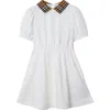 Burberry Girls White Kids Alesea Polo-neck Cotton Dress 14 Years In White