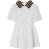 Burberry Girls White Vintage Check Polo Dress In White