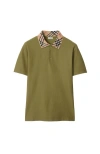 Burberry Organic Cotton Blend Polo Shirt In Green