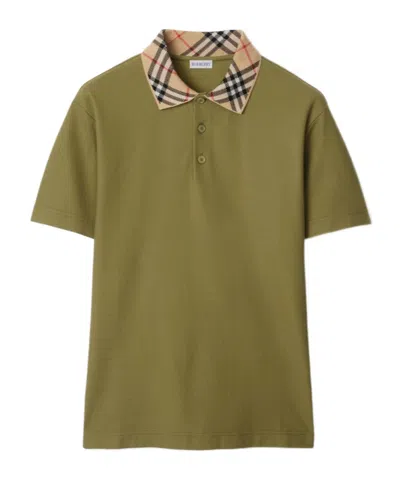 BURBERRY BURBERRY CHECKED COLLAR SHORT SLEEVED POLO SHIRT