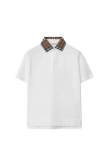 Burberry Kids' White Stretch-cotton Polo Shirt
