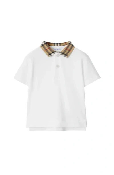 BURBERRY BURBERRY CHECK COLLAR COTTON POLO SHIRT