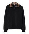 Burberry Mens Black Logo-embroidered Funnel-neck Cotton Sweatshirt