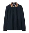 Burberry Cody Long Sleeve Polo Shirt In Blue