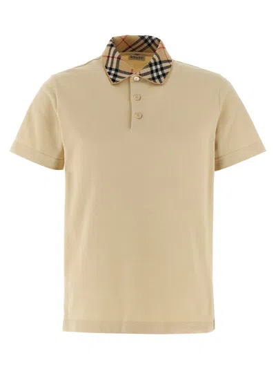 BURBERRY CHECK COLLAR POLO SHIRT