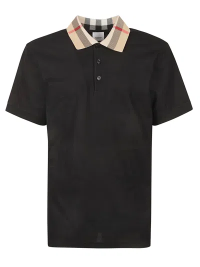 BURBERRY CHECK COLLAR POLO SHIRT