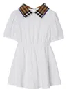 Burberry Girls White Vintage Check Polo Dress In White