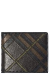 Burberry Check Colorblock Leather Bifold Wallet In Brown