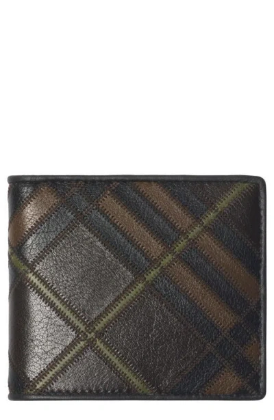 Burberry Check Colorblock Leather Bifold Wallet In Brown