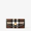 Burberry Check-pattern Leather-trim Wallet
