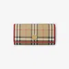 Burberry Check Pattern Canvas Wallet With Gold-tone Hardware In Multi