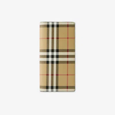 Burberry Check Continental Wallet In Archive Beige