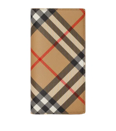 Burberry Check Continental Wallet In Brown