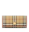 Burberry Check Pattern Canvas Wallet With Gold-tone Hardware In Nude