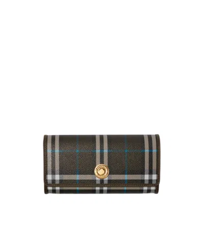 Burberry Check Continental Wallet In Snug