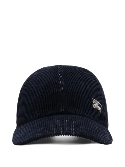 Burberry Check Corduroy Baseball Cap In Blue
