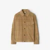 Burberry Plaid Corduroy Overshirt Chest Pocket In Sand
