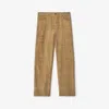 Burberry Sand-coloured Check Corduroy Trousers In Brown