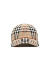Burberry Check Pattern Cap Curved Brim Design In Brown