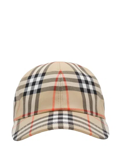BURBERRY CHECK COTTON BASEBALL CAP