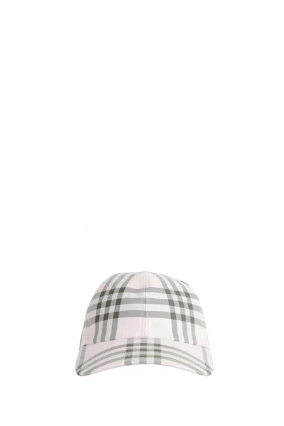 Burberry Check Cotton Baseball Cap In Neutral