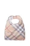 Burberry Check Cotton Bib In Pale Stone