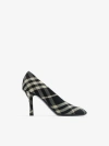 Burberry Woman Pumps Black Size 7 Textile Fibers In Black/calico