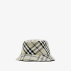 Burberry Check Ekd Cotton Blend Bucket Hat In Lichen