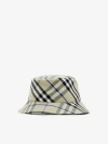 Burberry Check Ekd Cotton Blend Bucket Hat In Lichen