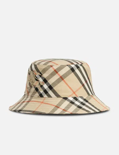Burberry Check Cotton Blend Bucket Hat In Multicolor
