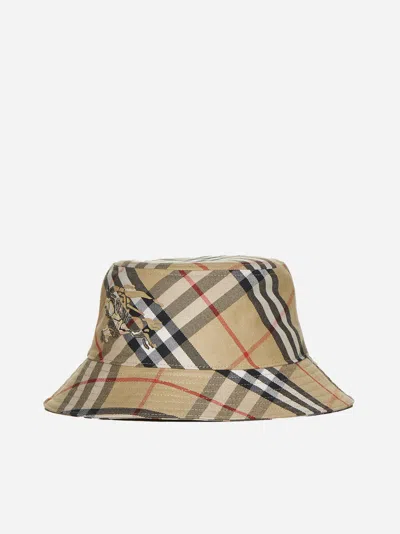 Burberry Check Cotton-blend Bucket Hat In Sand