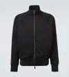 Burberry Checked Jacquard-trimmed Logo-embroidered Tech-jersey Track Jacket In Black