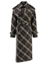 BURBERRY BURBERRY "CHECK" COTTON BLEND LONG TRENCHCOAT