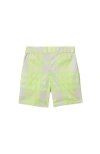 Burberry Check-pattern Shorts In Vivid Lime
