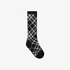 Burberry Check Cotton Blend Socks In Black