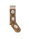 Burberry Argyle Check Stretch Cotton Blend Socks In Neutral