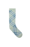Burberry Check Cotton Blend Socks In Green