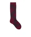 Burberry Check Cotton Blend Socks In Red