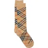 Burberry Check Cotton Blend Socks In Sand