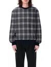 Burberry Men's Embroidered Stretch Cotton Blend Sweatshirt In Indigo Ip Check