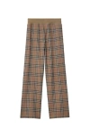 Burberry Check Cotton Blend Track Pants In Nut