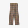 Burberry Check Cotton Blend Track Pants In Nut