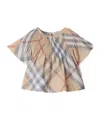 Burberry Check Cotton Blouse In Nude